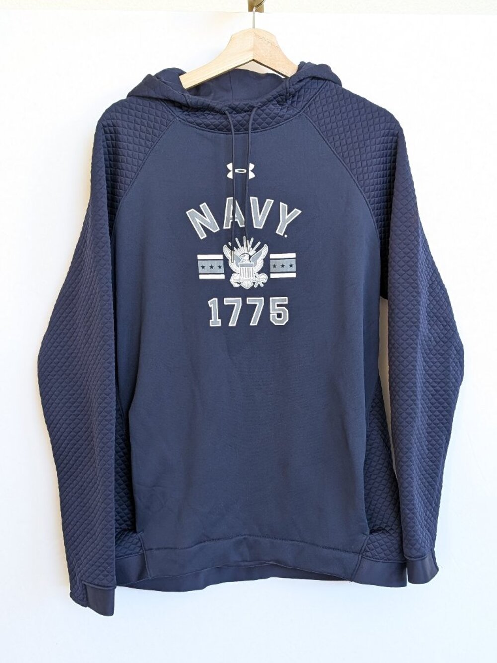 Quilted Hoodie Navy 1775 Men's L Sweatshirt Under Armour Cold Gear Loose-fit